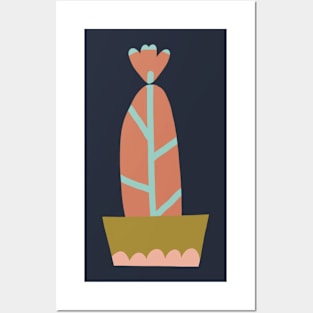 Pink cactus in a pot Posters and Art